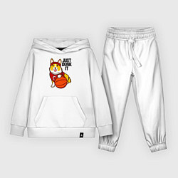 Костюм хлопковый детский JUST DUNK IT корги, цвет: белый