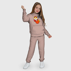 Костюм хлопковый детский JUST DUNK IT корги, цвет: пыльно-розовый — фото 2