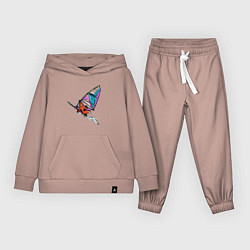 Костюм хлопковый детский Windfoxer, цвет: пыльно-розовый