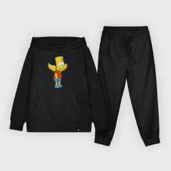 Костюм хлопковый детский Барт Симпсон - единорог, цвет: черный