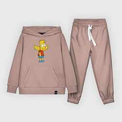 Костюм хлопковый детский Барт Симпсон - единорог, цвет: пыльно-розовый