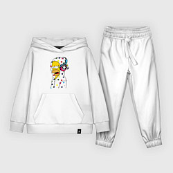 Костюм хлопковый детский Гомер Симпсон в звёздном балахоне и в наушниках, цвет: белый