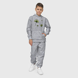 Костюм хлопковый детский Листья Гинкго в графике, цвет: меланж — фото 2