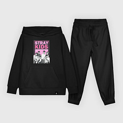 Костюм хлопковый детский Stray Kids boy band, цвет: черный