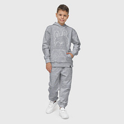 Костюм хлопковый детский Милая зая белая, цвет: меланж — фото 2