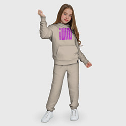 Костюм хлопковый детский Logo I-dle, цвет: миндальный — фото 2