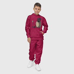 Костюм хлопковый детский Тоторо мопс, цвет: маджента — фото 2