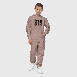 Костюм хлопковый детский BTS logo, цвет: пыльно-розовый — фото 2