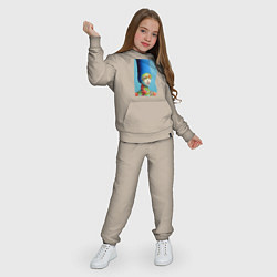 Костюм хлопковый детский Юная Мардж Симпсон - нейросеть, цвет: миндальный — фото 2