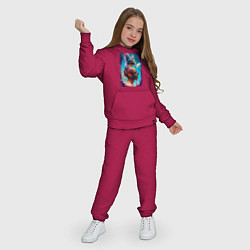 Костюм хлопковый детский Девушки в стиле Стимпанк, цвет: маджента — фото 2
