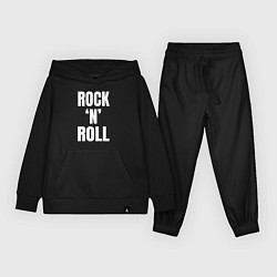 Костюм хлопковый детский Rocknroll белая большая надпись, цвет: черный