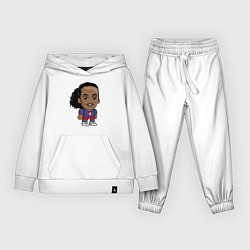 Костюм хлопковый детский Ronaldinho Barcelona, цвет: белый