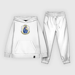 Костюм хлопковый детский Im not slow its my connection, цвет: белый