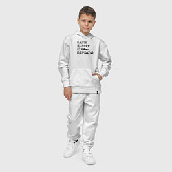 Костюм хлопковый детский Eat sleep F1, цвет: белый — фото 2