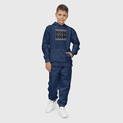 Костюм хлопковый детский Run Brooklyn Nets, цвет: тёмно-синий — фото 2
