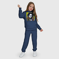 Костюм хлопковый детский Разноцветные дреды Боба Марли граффити, цвет: тёмно-синий — фото 2