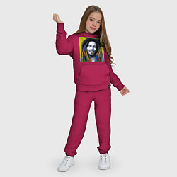 Костюм хлопковый детский Разноцветные дреды Боба Марли граффити, цвет: маджента — фото 2