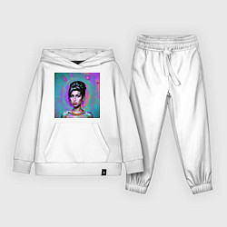 Костюм хлопковый детский Amy Winehouse Great Glitch Art, цвет: белый