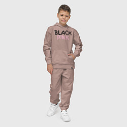 Костюм хлопковый детский Граффити BlackPink, цвет: пыльно-розовый — фото 2