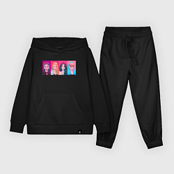 Костюм хлопковый детский Портреты Black pink, цвет: черный