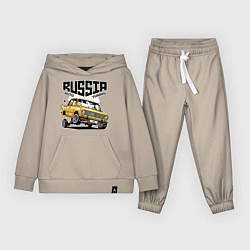 Костюм хлопковый детский Russia tuning car, цвет: миндальный