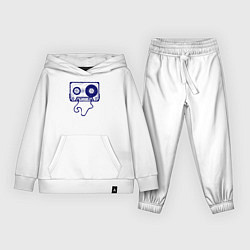 Костюм хлопковый детский Music cassette, цвет: белый