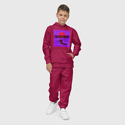 Костюм хлопковый детский Сёрфинг в стиле киберпанк, цвет: маджента — фото 2