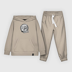 Костюм хлопковый детский Луффи - gear 5 - старый мультик, цвет: миндальный