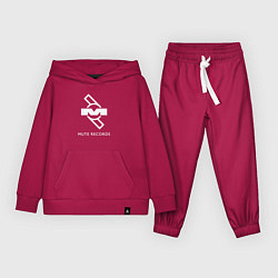 Костюм хлопковый детский Depeche Mode Mute Records Logo, цвет: маджента