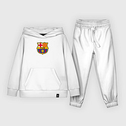 Костюм хлопковый детский Barcelona fc sport, цвет: белый