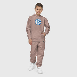 Костюм хлопковый детский Schalke 04 fc club, цвет: пыльно-розовый — фото 2