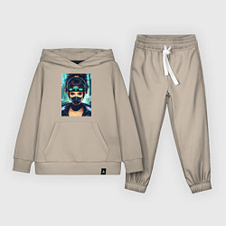 Детский костюм Cool girl - cyberpunk - neural network