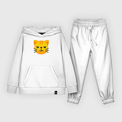 Костюм хлопковый детский Жёлтый котёнок хитрит, цвет: белый