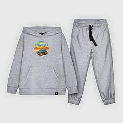Костюм хлопковый детский Джип на фоне пляжа, цвет: меланж