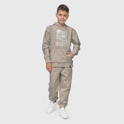 Костюм хлопковый детский Есть спать дзюдо, цвет: миндальный — фото 2