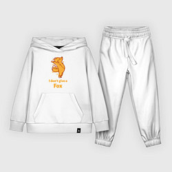Костюм хлопковый детский I dont give a fox, цвет: белый