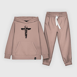 Костюм хлопковый детский Крест фактурный, цвет: пыльно-розовый
