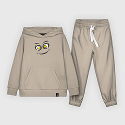 Костюм хлопковый детский Cute emoji, цвет: миндальный