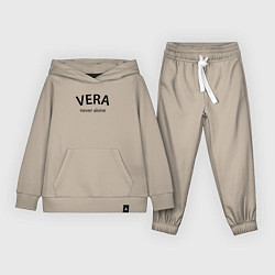 Костюм хлопковый детский Vera never alone - motto, цвет: миндальный