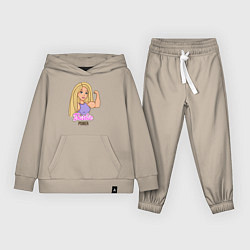 Костюм хлопковый детский Barbie power, цвет: миндальный