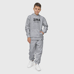 Костюм хлопковый детский Zina never alone - motto, цвет: меланж — фото 2