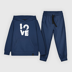 Костюм хлопковый детский Love heart, цвет: тёмно-синий