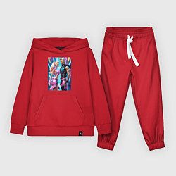 Костюм хлопковый детский Barbie and Ken - ai art fantasy, цвет: красный