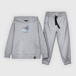 Костюм хлопковый детский Кот все хорошо, цвет: меланж
