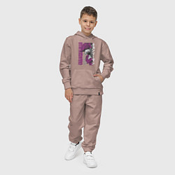 Костюм хлопковый детский Человек-бензопила Денджи chainsaw, цвет: пыльно-розовый — фото 2