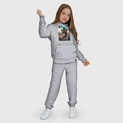 Костюм хлопковый детский Чувак пантера панк с фотоаппаратом - нейросеть, цвет: меланж — фото 2