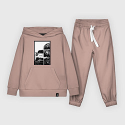 Костюм хлопковый детский Porsche 911 автомобиль, цвет: пыльно-розовый