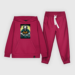 Костюм хлопковый детский Диджей скелет, цвет: маджента