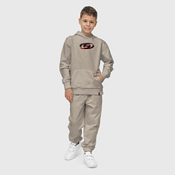 Костюм хлопковый детский Logo Ateez, цвет: миндальный — фото 2