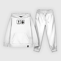 Костюм хлопковый детский Отец барабанщик, цвет: белый